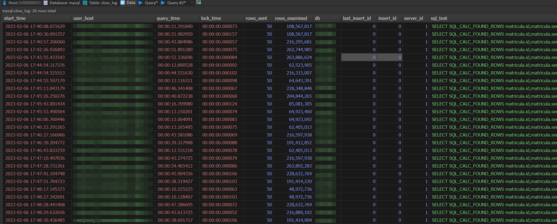 Slow query log example (click to open image in new tab) Slow query log example